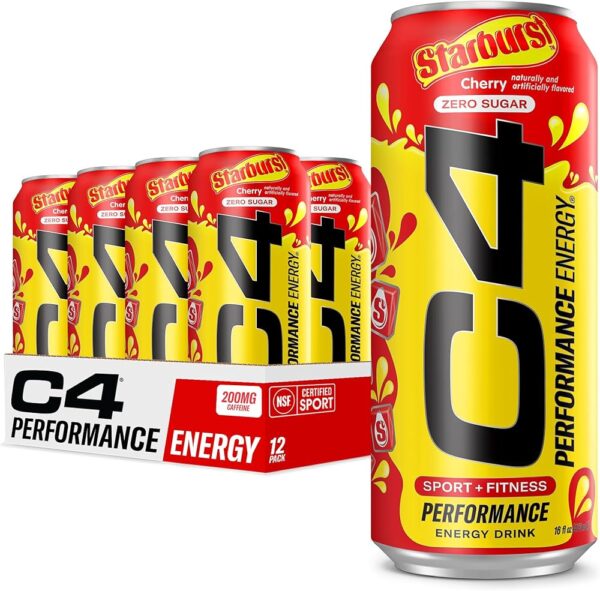 C4 Bebida Energética Zero Azúcar con 200 mg de Cafeína (Pack de 12)